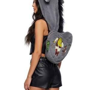 Dolls Kill Shrek Plush Heart Backpack Purse